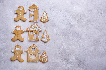 Christmas gingerbread cookies. Stay home concept