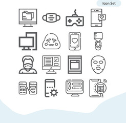 Simple set of block out related lineal icons.