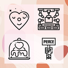 Simple set of making related lineal icons