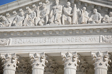 Fototapeta na wymiar U.S. Supreme Court Building Pediment Detail showing 