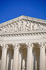 U.S. Supreme Court Building west Pediment Detail in Washington, DC