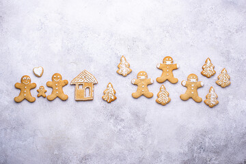 Christmas gingerbread cookies. Stay home concept