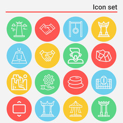 16 pack of sway  lineal web icons set