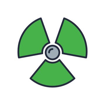 Nuclear reactor icon. Atom energy plant symbol. Radiation sign.