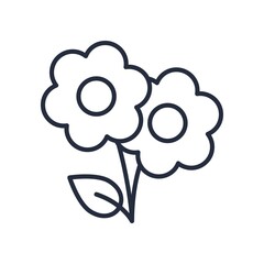 Flower icon. Decorative flower symbol. Vector illustration.
