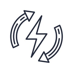 Renewable energy icon. Thunder, lightning sign. Vector illustration.