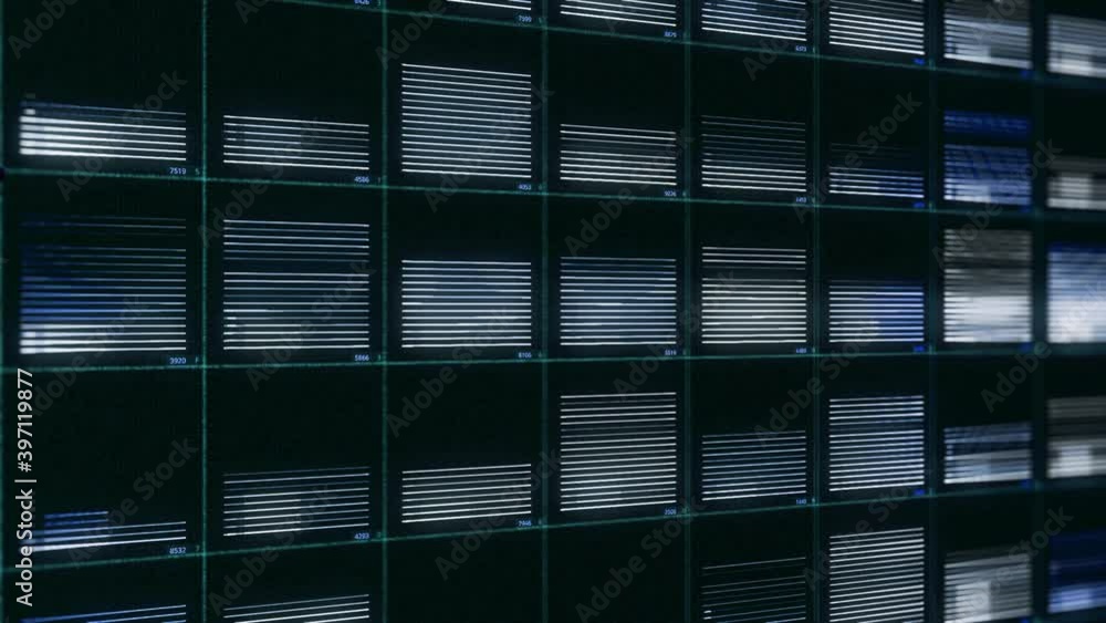 Aufkleber futuristic elements, battery charging process visualization. animation. colorful panel with rows of 