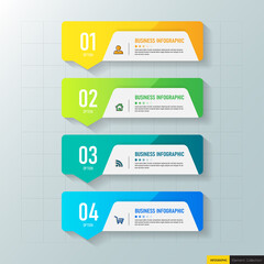 Infographics design template, Business concept with 4 steps	
