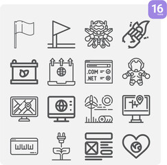 Simple set of domain related lineal icons.