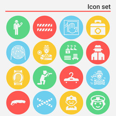 Fototapeta premium 16 pack of policeman filled web icons set