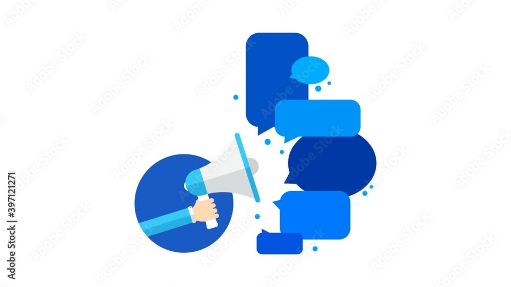 Poster megaphone flat animated icon. 4k animated icon to improve your project and explainer video