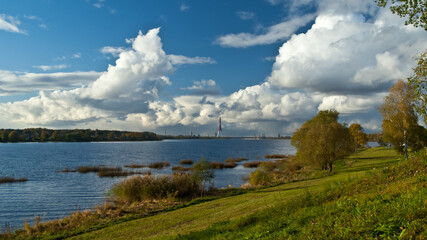 The promenade in Kengarags.Riga,Latvia