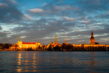 Obraz premium Riga, panorama of the city. view of the old town