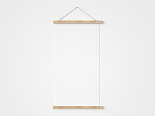 Poster Hanger 3D render Mockup.