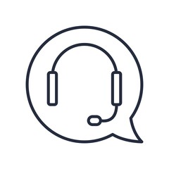 Fototapeta premium Customer support icon. Call center, helpline symbol. Vector illustration.