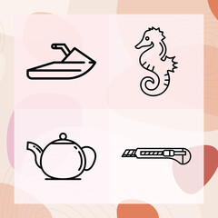 Simple set of opponent related lineal icons