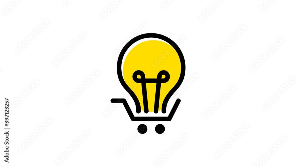 Poster shopping cart flat animated icon. 4k animated icon to improve your project and explainer video