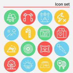 16 pack of season  lineal web icons set