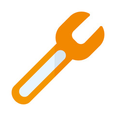 wrench tool icon, flat style