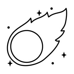 space meteorite icon, line style © Jeronimo Ramos