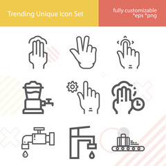 Simple set of knock related lineal icons.