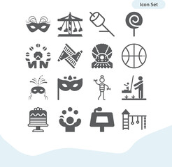 Simple set of water park related filled icons.