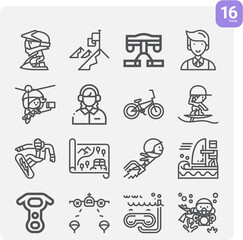 Fototapeta premium Simple set of members related lineal icons.
