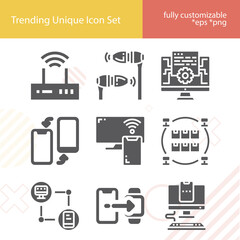 Simple set of front office related filled icons.