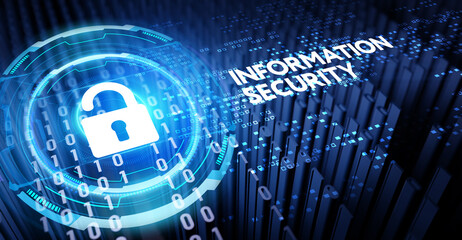 Cyber security data protection business technology privacy concept. 3d illustration. Information security