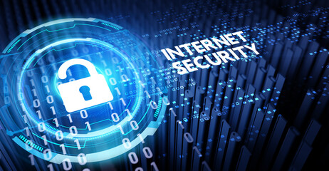 Cyber security data protection business technology privacy concept. 3d illustration. Internet security