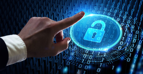 Cyber security data protection business technology privacy concept. 3d illustration.