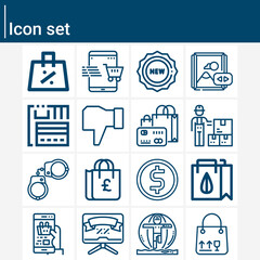 Simple set of bars related lineal icons.