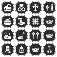 16 pack of sins  filled web icons set