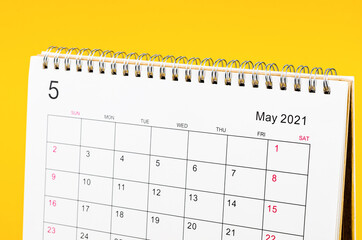 May 2021 Calendar desk for organizer to plan and reminder.