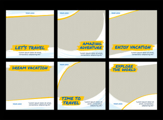 Naklejka premium White Yellow Instagram Feed Post Vacation Travel