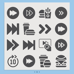 Simple set of swift related filled icons.