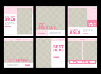 Pink Woman Modern Fashion Sale Instagram Feed Banner Template