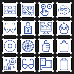 16 pack of keen  lineal web icons set