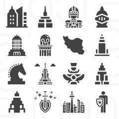 16 pack of persia  filled web icons set