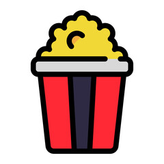 popcorn icon with filled outline style. Suitable for website design, logo, app and UI.