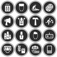 16 pack of collar  filled web icons set