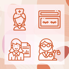 Simple set of herself related lineal icons