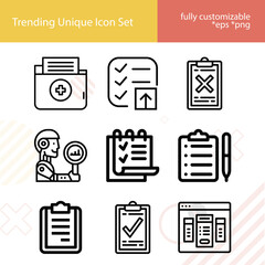 Simple set of chronological related lineal icons.