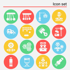 16 pack of deformation  filled web icons set