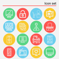 16 pack of adaptation  lineal web icons set