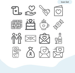 Simple set of d one related lineal icons.