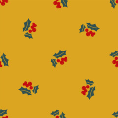 Christmas mistletoe. seamless pattern EPS