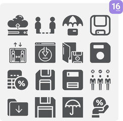 Simple set of retain related filled icons.