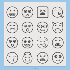 Simple set of shame related lineal icons.