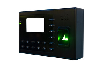 Fototapeta premium Finger print scan for enter security system isolated on white